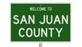 Road sign for San Juan County