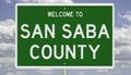 Road sign for San Saba County