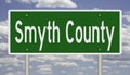 Road sign for Smyth County
