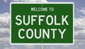 Road sign for Suffolk County