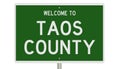 Road sign for Taos County