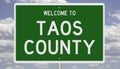 Road sign for Taos County