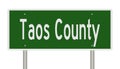 Road sign for Taos County