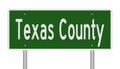 Road sign for Texas County
