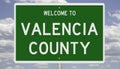 Road sign for Valencia County