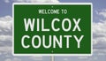 Road sign for Wilcox County