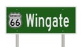Road sign for Wingate New Mexico on Route 66 Royalty Free Stock Photo
