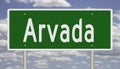 Highway sign for Arvada Colorado