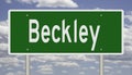 Highway sign for Beckley West Virginia Royalty Free Stock Photo