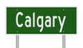 Highway sign for Calgary Alberta Canada