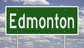 Highway sign for Edmonton Alberta Canada