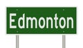 Highway sign for Edmonton Alberta Canada