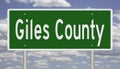 Highway sign for Giles County Tennessee