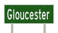 Highway sign for Gloucester Massachusetts