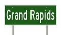 Highway sign for Grand Rapids Michigan