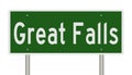 Highway sign for Great Falls Montana Royalty Free Stock Photo