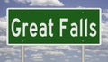 Highway sign for Great Falls Montana Royalty Free Stock Photo