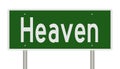 Highway sign for Heaven