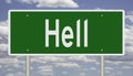 Highway sign for Hell Royalty Free Stock Photo