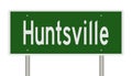 Highway sign for Huntsville Alabama
