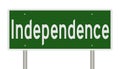 Highway sign for Independence Missouri