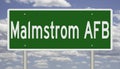 Highway sign for Malmstrom AFB in Montana