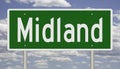 Highway sign for Midland Michigan