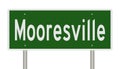 Highway sign for Mooresville North Carolina Royalty Free Stock Photo