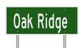 Highway sign for Oak Ridge Tennessee