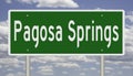 Highway sign for Pagosa Springs Colorado Royalty Free Stock Photo