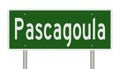 Highway sign for Pascagoula Mississippi Royalty Free Stock Photo