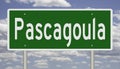 Highway sign for Pascagoula Mississippi Royalty Free Stock Photo