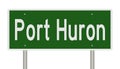Highway sign for Port Huron Michigan