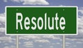 Highway sign for Resolute Nunavut Canada