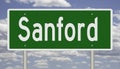 Highway sign for Sanford Maine