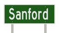 Highway sign for Sanford Maine
