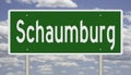 Highway sign for Schaumburg Illinois Royalty Free Stock Photo