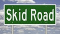 Highway sign for Skid Road Royalty Free Stock Photo