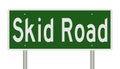 Highway sign for Skid Road Royalty Free Stock Photo