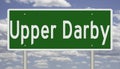 Highway sign for Upper Darby Pennsylvania