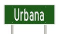 Highway sign for Urbana Illinois Royalty Free Stock Photo