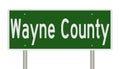 Highway sign for Wayne County Michigan
