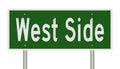 Highway sign for West Side Royalty Free Stock Photo