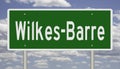 Highway sign for Wilkes-Barre Pennsylvania Royalty Free Stock Photo
