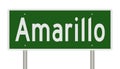 Highway sign for Amarillo Texas