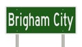 Highway sign for Brigham City Utah Royalty Free Stock Photo