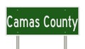 Highway sign for Camas County in Idaho