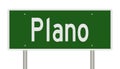 Highway sign for Plano Texas