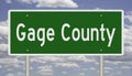 Highway sign for Gage County Nebraska