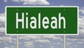 Highway sign for Hialeah Florida